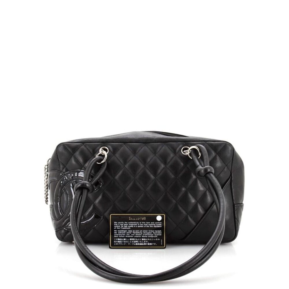 Chanel Cambon Bowler Bag Quilted Leather Medium Black - Picture 3 of 13